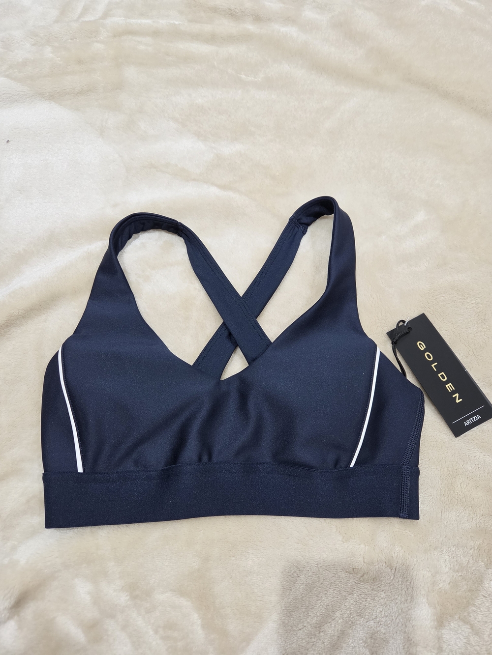 Aritzia Golden Cross-Back Sports Bra